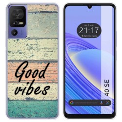 Funda Silicona para TCL 40 SE diseño Madera 01 Dibujos