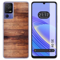 Funda Silicona para TCL 40 SE diseño Madera 02 Dibujos