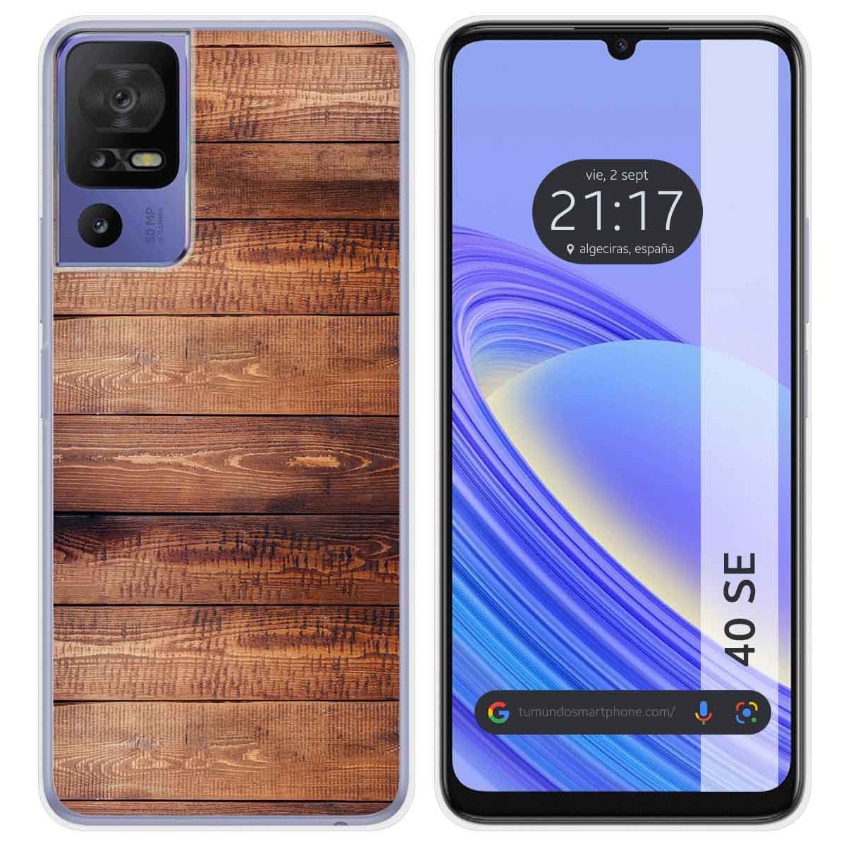 Funda Silicona para TCL 40 SE diseño Madera 02 Dibujos