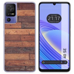 Funda Silicona para TCL 40 SE diseño Madera 03 Dibujos
