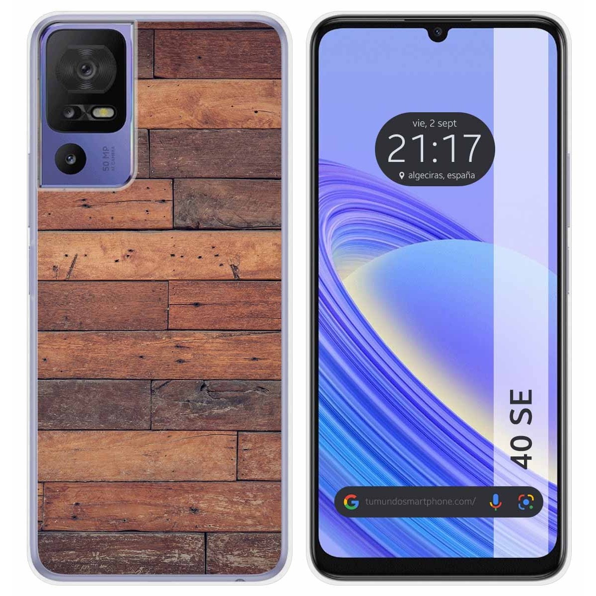 Funda Silicona para TCL 40 SE diseño Madera 03 Dibujos