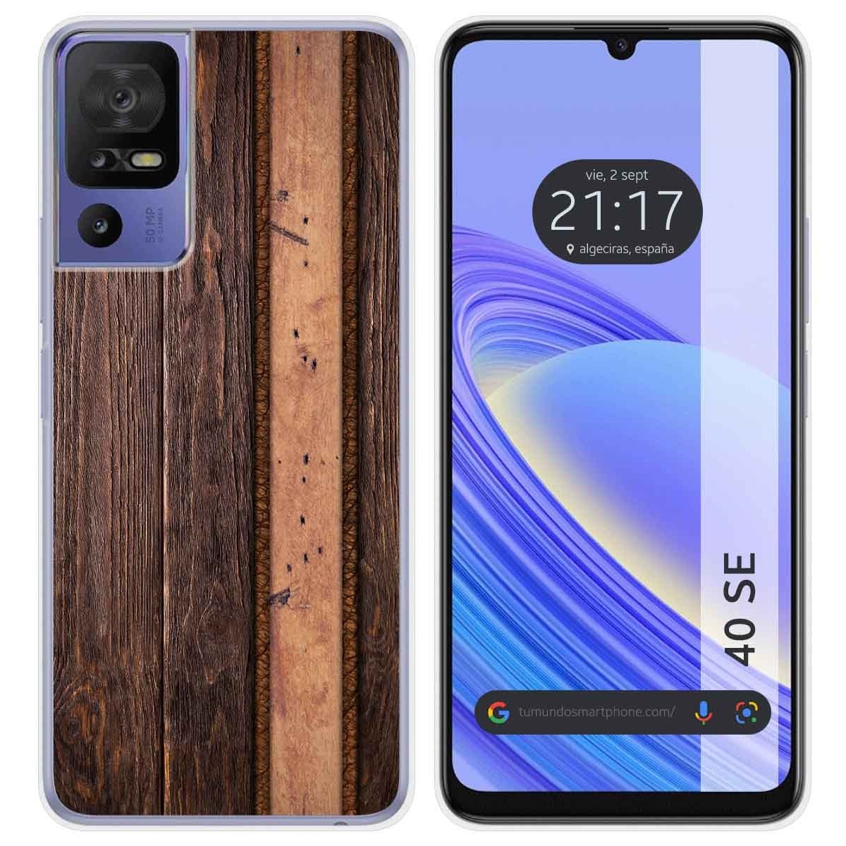 Funda Silicona para TCL 40 SE diseño Madera 05 Dibujos