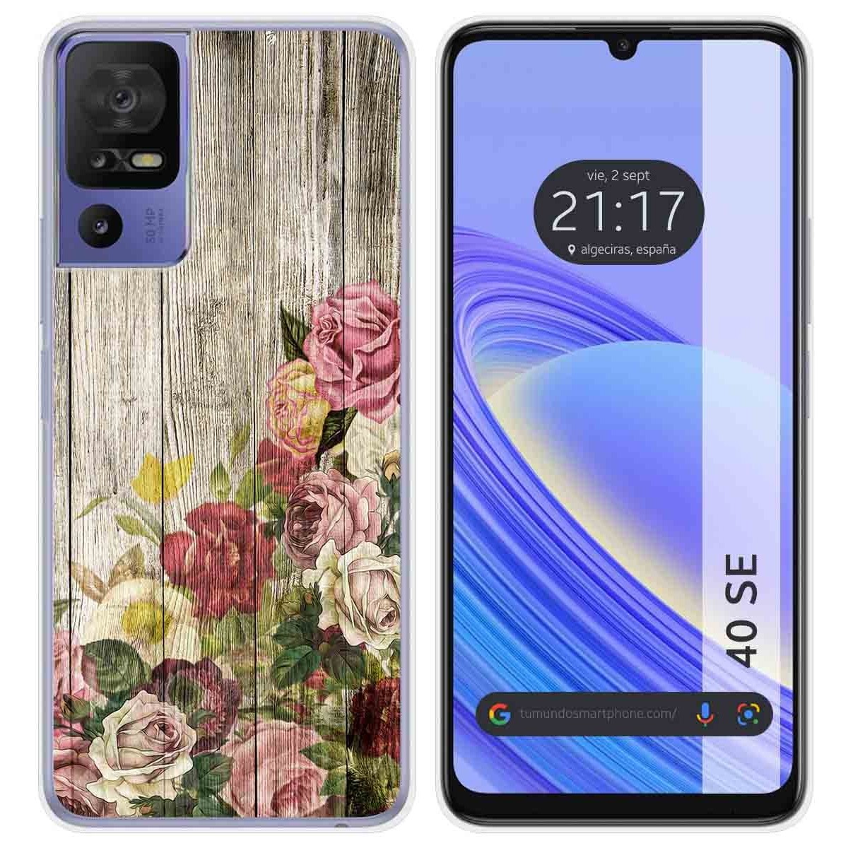 Funda Silicona para TCL 40 SE diseño Madera 08 Dibujos