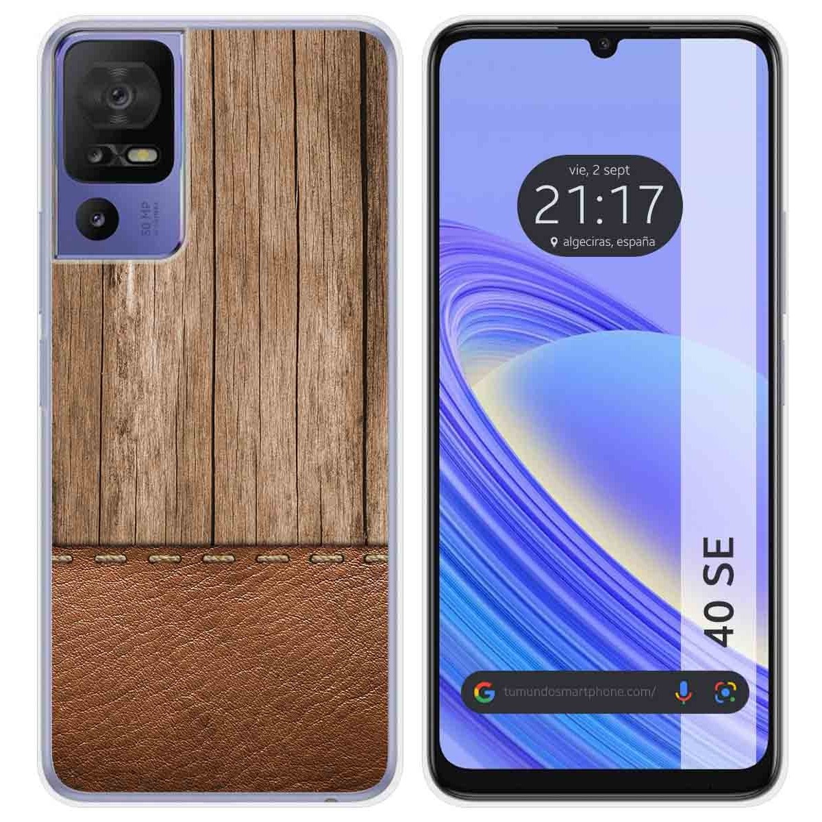 Funda Silicona para TCL 40 SE diseño Madera 09 Dibujos