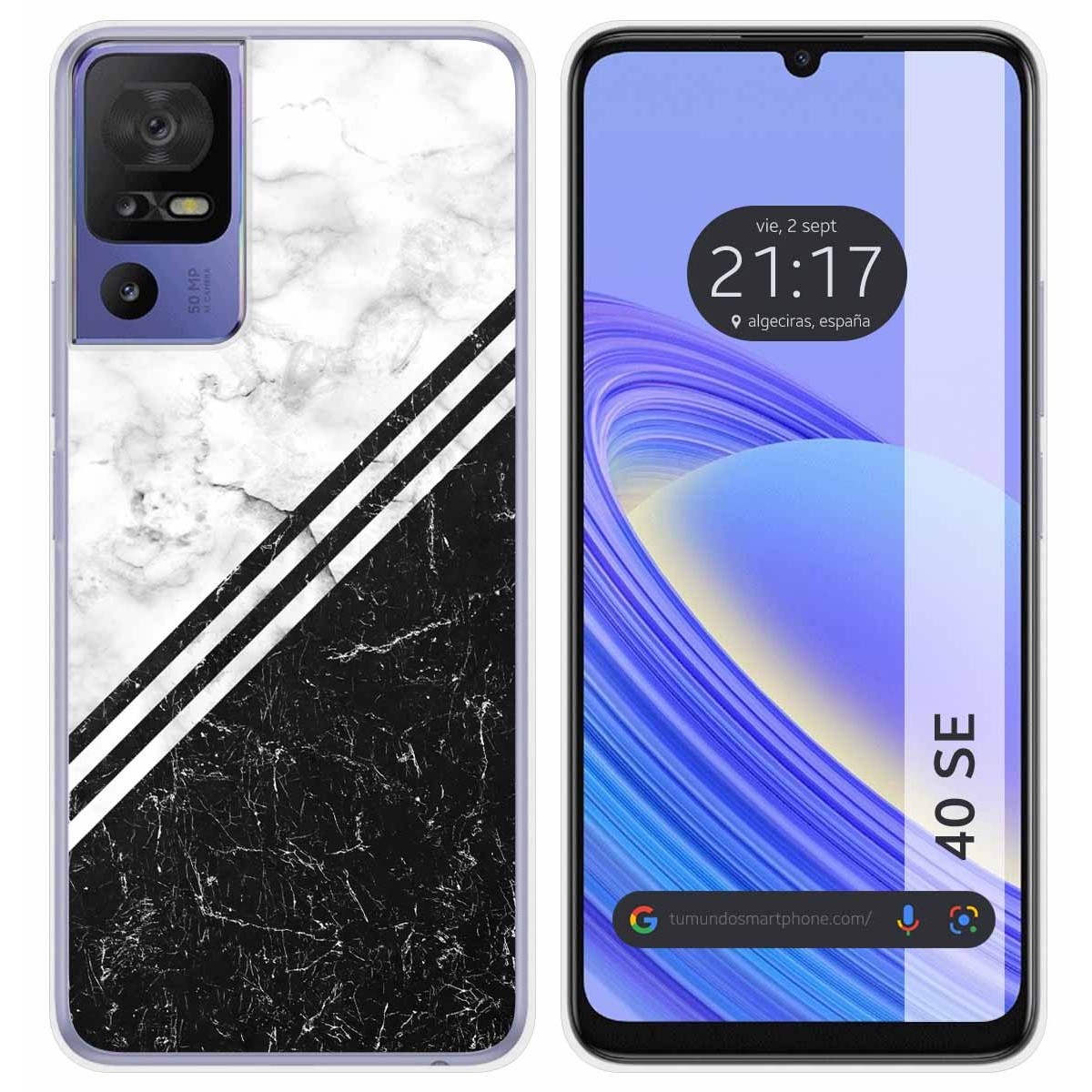 Funda Silicona para TCL 40 SE diseño Mármol 01 Dibujos