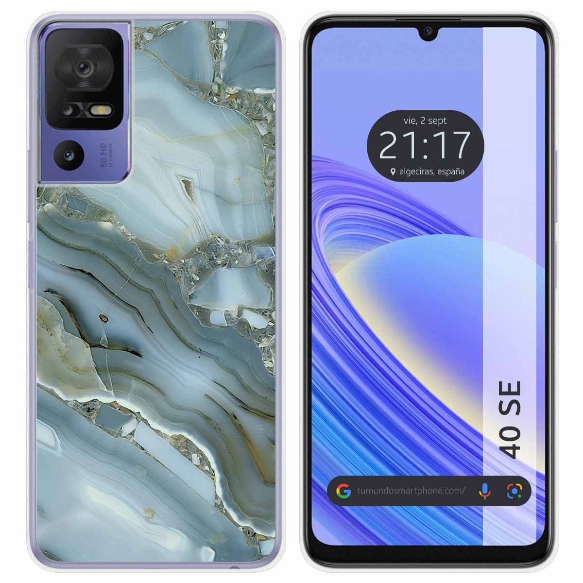 Funda Silicona para TCL 40 SE diseño Mármol 09 Dibujos