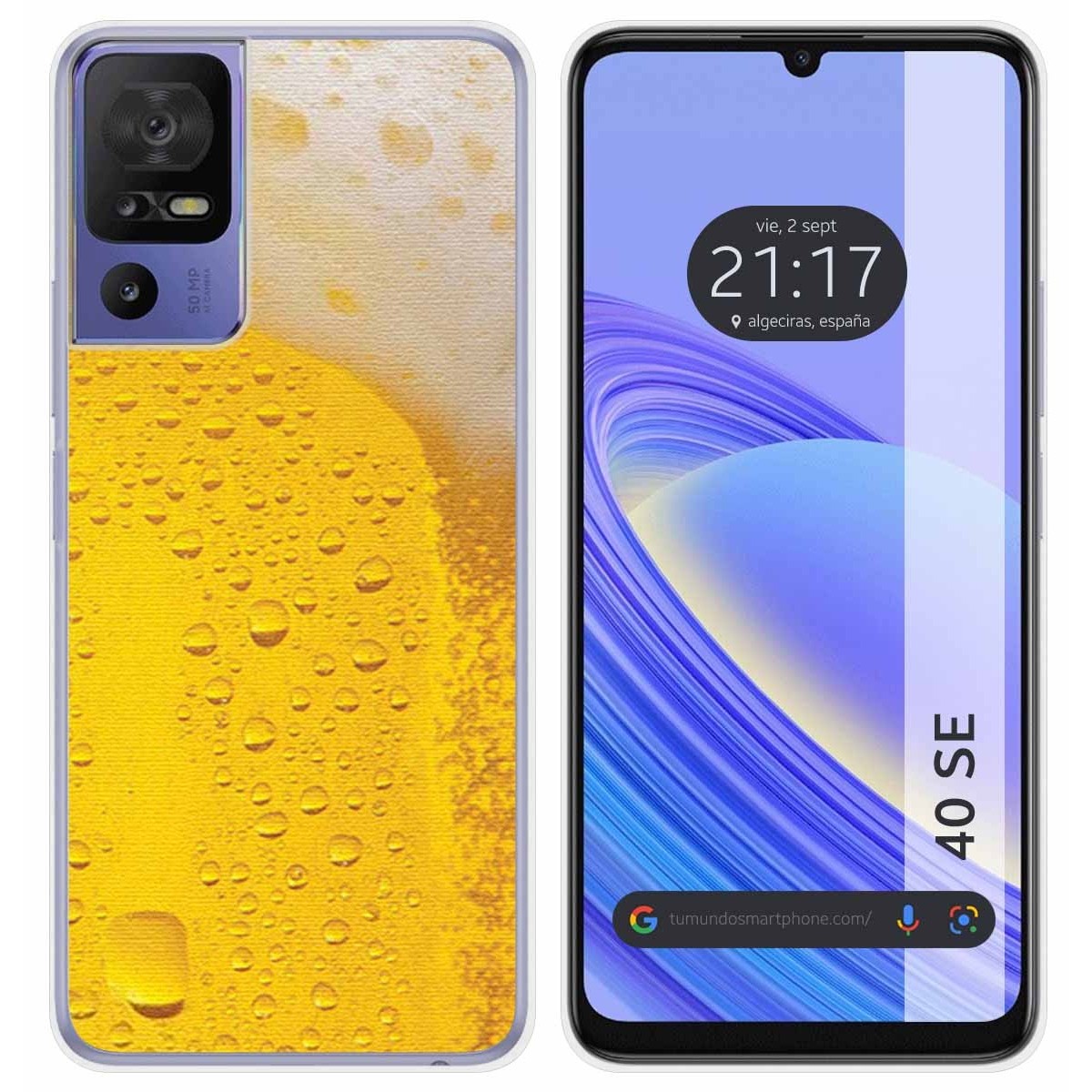 Funda Silicona para TCL 40 SE diseño Cerveza Dibujos