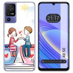 Funda Silicona para TCL 40 SE diseño Café Dibujos