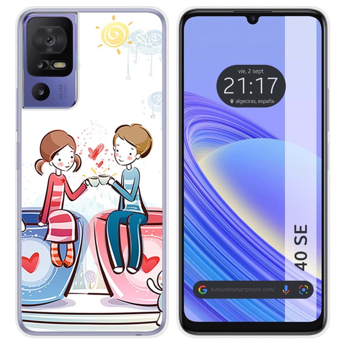 Funda Silicona para TCL 40 SE diseño Café Dibujos