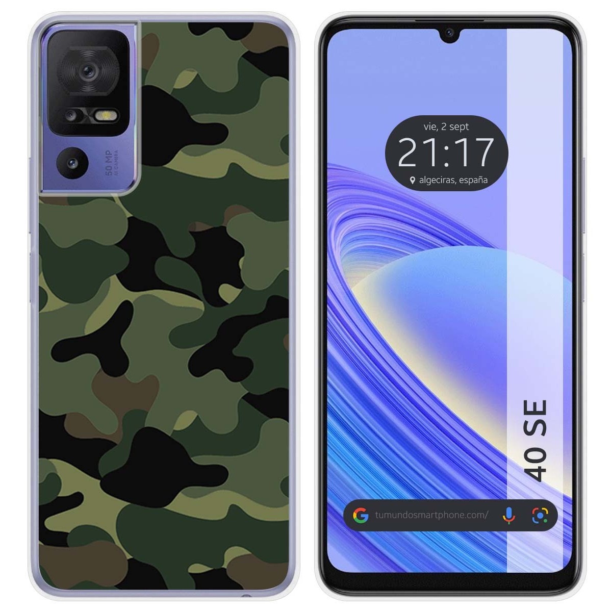 Funda Silicona para TCL 40 SE diseño Camuflaje Dibujos