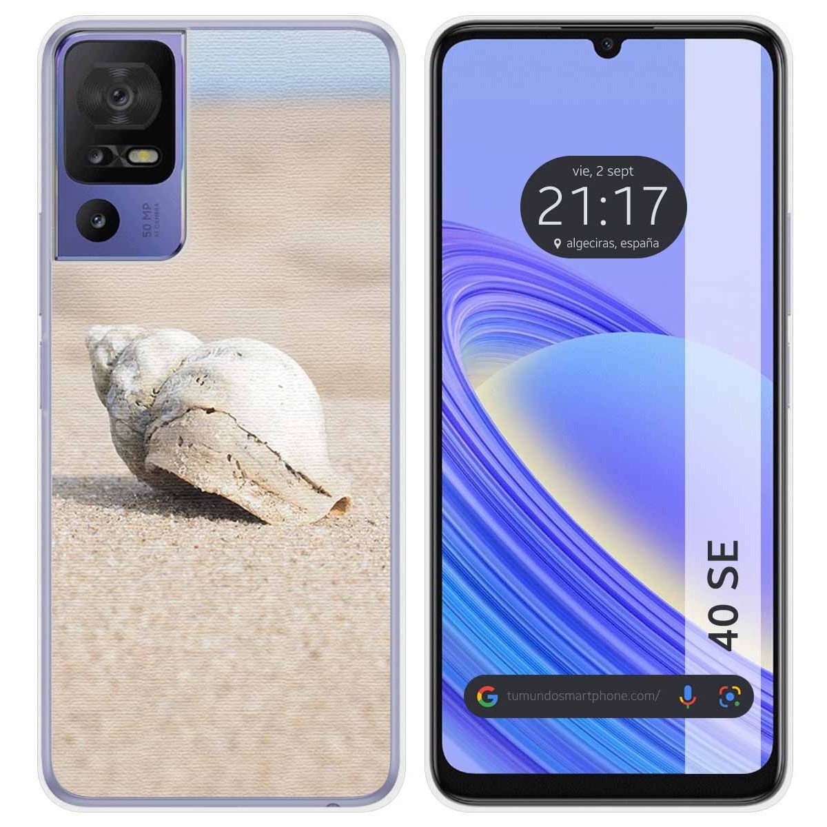 Funda Silicona para TCL 40 SE diseño Concha Dibujos