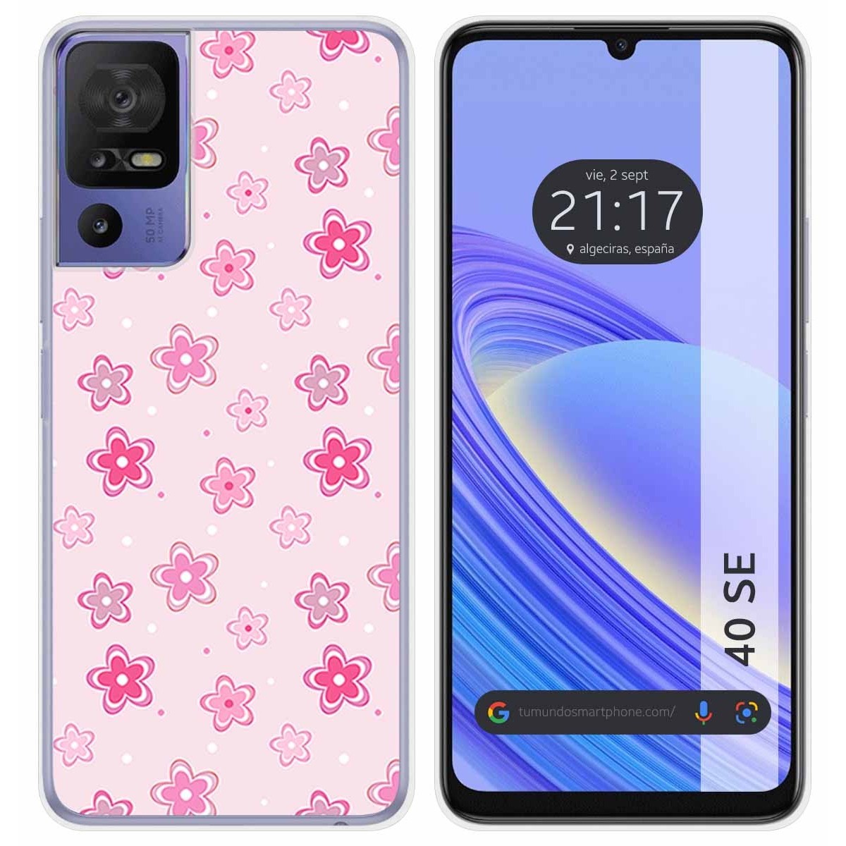 Funda Silicona para TCL 40 SE diseño Flores Dibujos