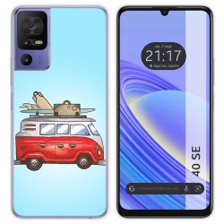 Funda Silicona para TCL 40 SE diseño Furgoneta Dibujos