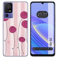 Funda Silicona para TCL 40 SE diseño Flores Vintage Dibujos