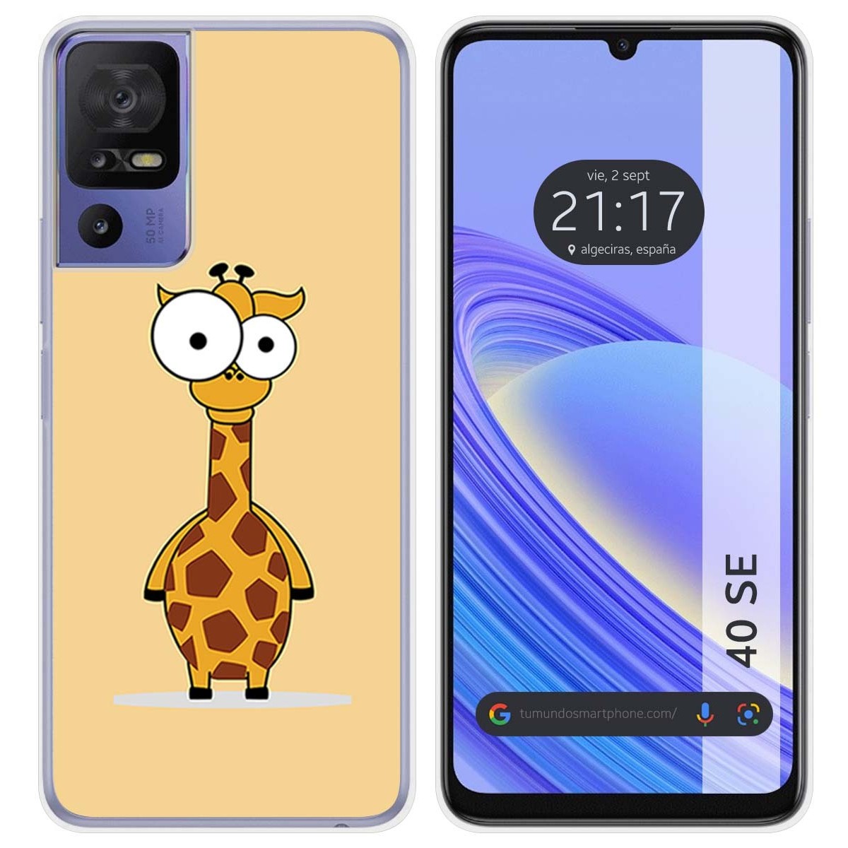 Funda Silicona para TCL 40 SE diseño Jirafa Dibujos