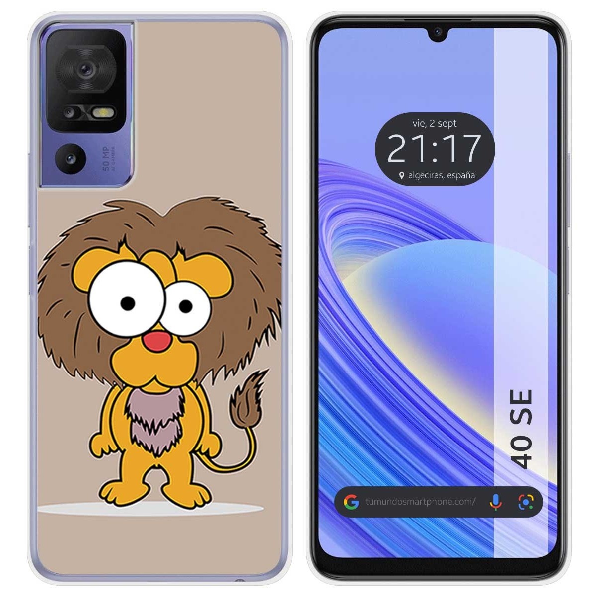 Funda Silicona para TCL 40 SE diseño Leon Dibujos