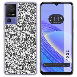 Funda Silicona para TCL 40 SE diseño Letras Dibujos