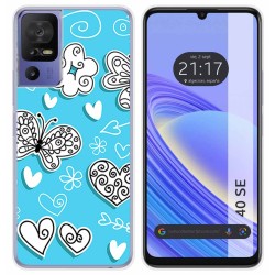 Funda Silicona para TCL 40 SE diseño Mariposas Dibujos