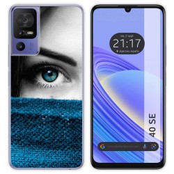 Funda Silicona para TCL 40 SE diseño Ojo Dibujos