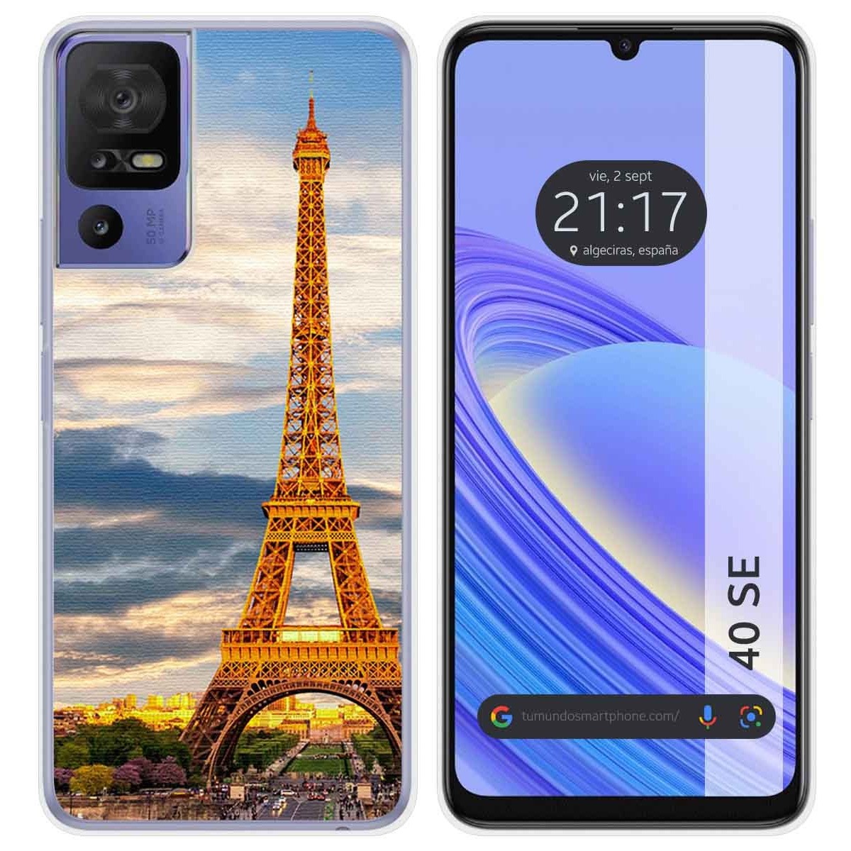 Funda Silicona para TCL 40 SE diseño Paris Dibujos