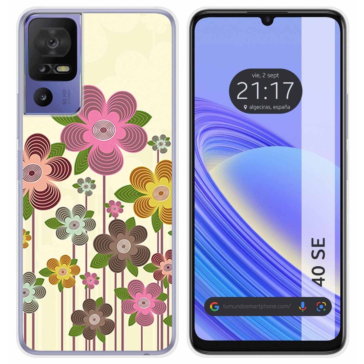 Funda Silicona para TCL 40 SE diseño Primavera En Flor Dibujos
