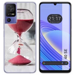 Funda Silicona para TCL 40 SE diseño Reloj Dibujos