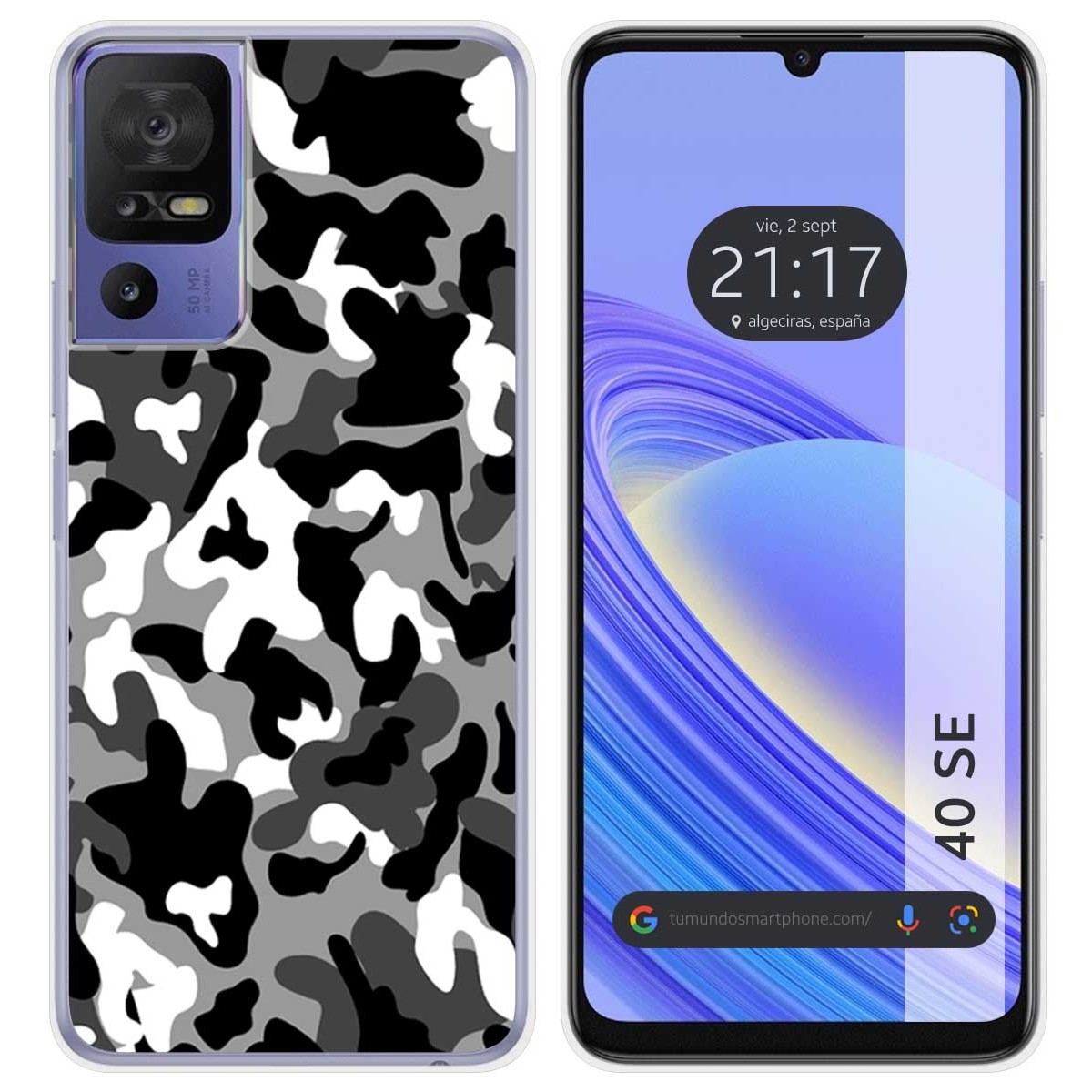 Funda Silicona para TCL 40 SE diseño Snow Camuflaje Dibujos