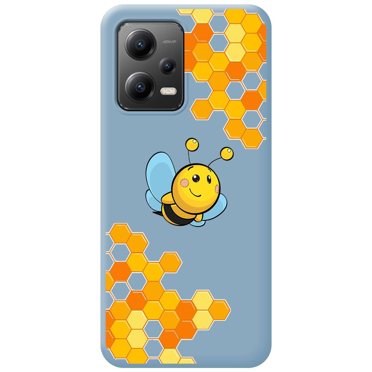 Funda Silicona Líquida Azul compatible con Xiaomi POCO X5 5G diseño Abeja Dibujos