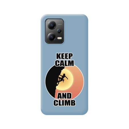 Funda Silicona Líquida Azul compatible con Xiaomi POCO X5 5G diseño Mujer Escalada Dibujos