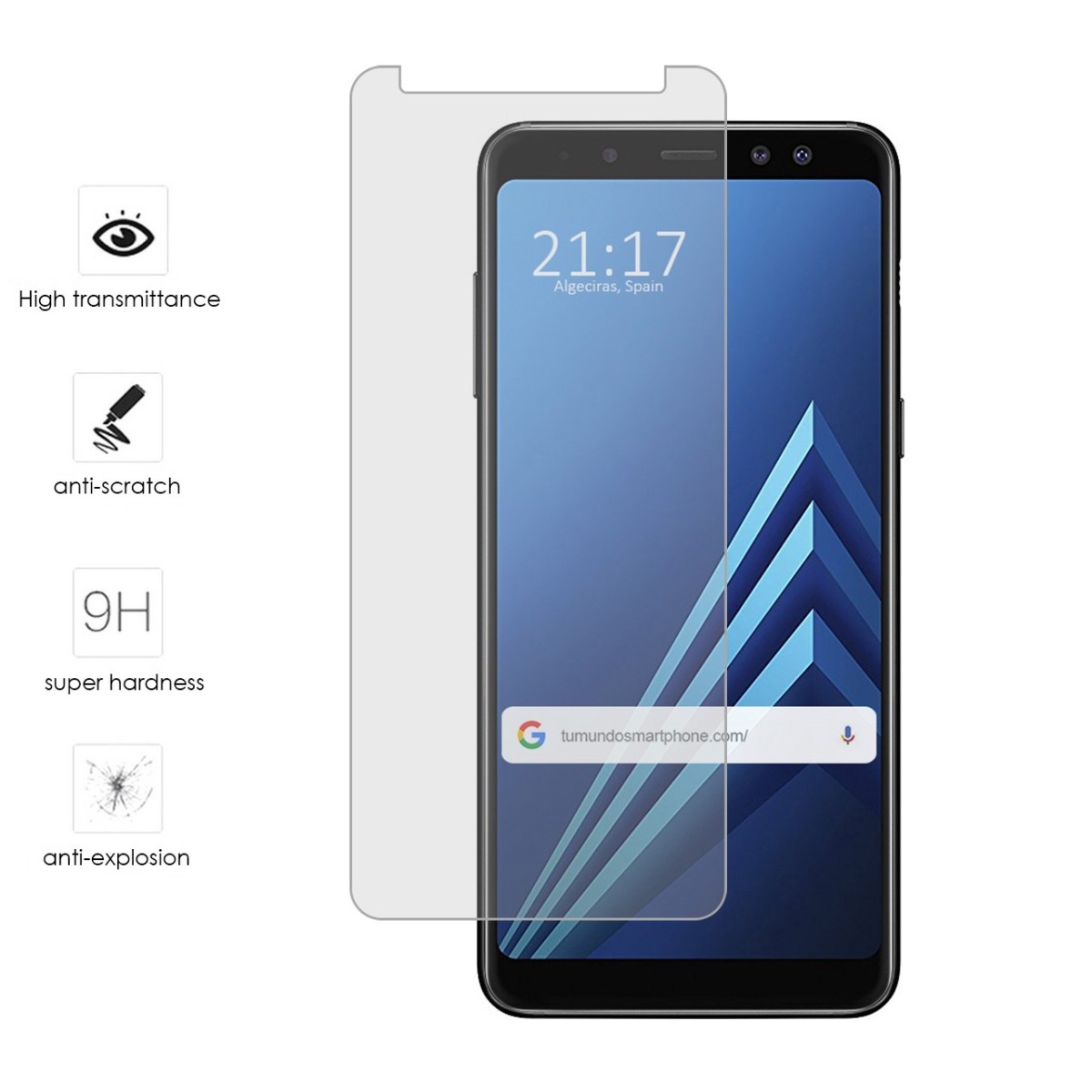 Protector Cristal Templado para Samsung Galaxy A8 (2018) Vidrio