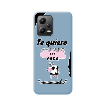 Funda Silicona Líquida Azul compatible con Xiaomi POCO X5 5G diseño Vaca Dibujos