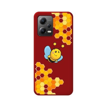Funda Silicona Líquida Roja compatible con Xiaomi POCO X5 5G diseño Abeja Dibujos