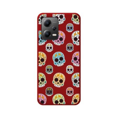Funda Silicona Líquida Roja compatible con Xiaomi POCO X5 5G diseño Catrina Dibujos