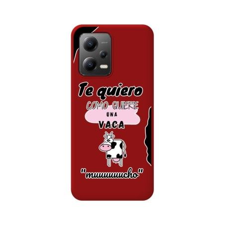 Funda Silicona Líquida Roja compatible con Xiaomi POCO X5 5G diseño Vaca Dibujos
