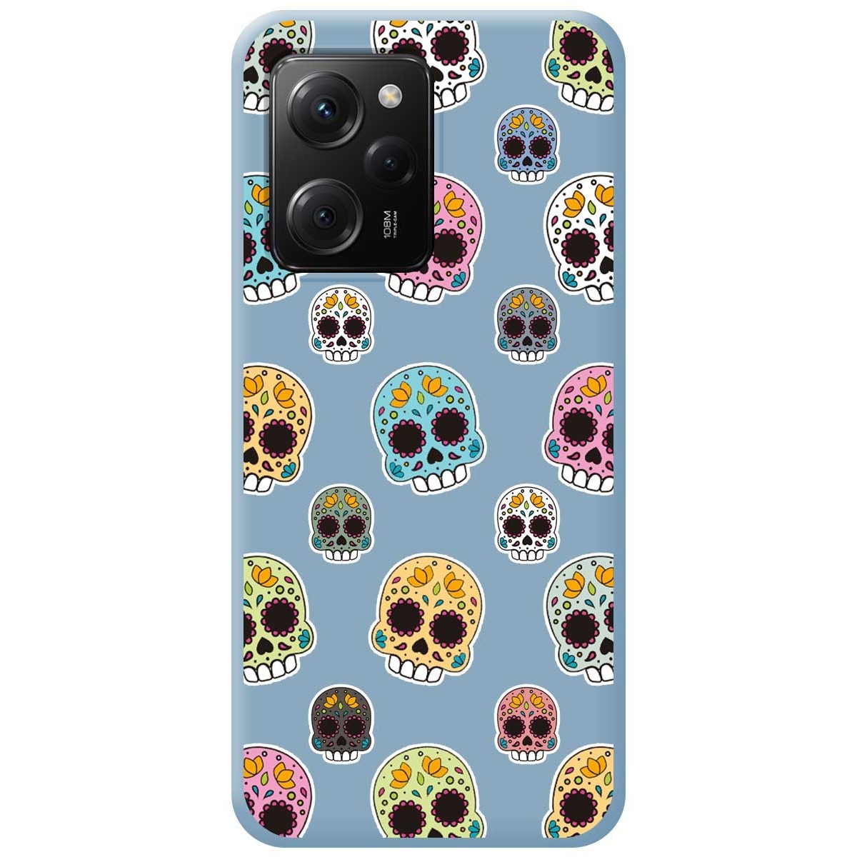Funda Silicona Líquida Azul compatible con Xiaomi POCO X5 Pro 5G diseño Catrina Dibujos