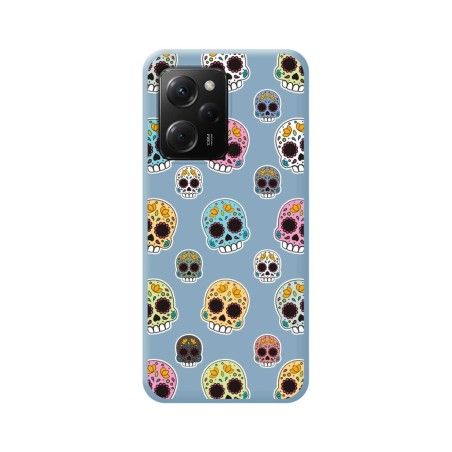 Funda Silicona Líquida Azul compatible con Xiaomi POCO X5 Pro 5G diseño Catrina Dibujos