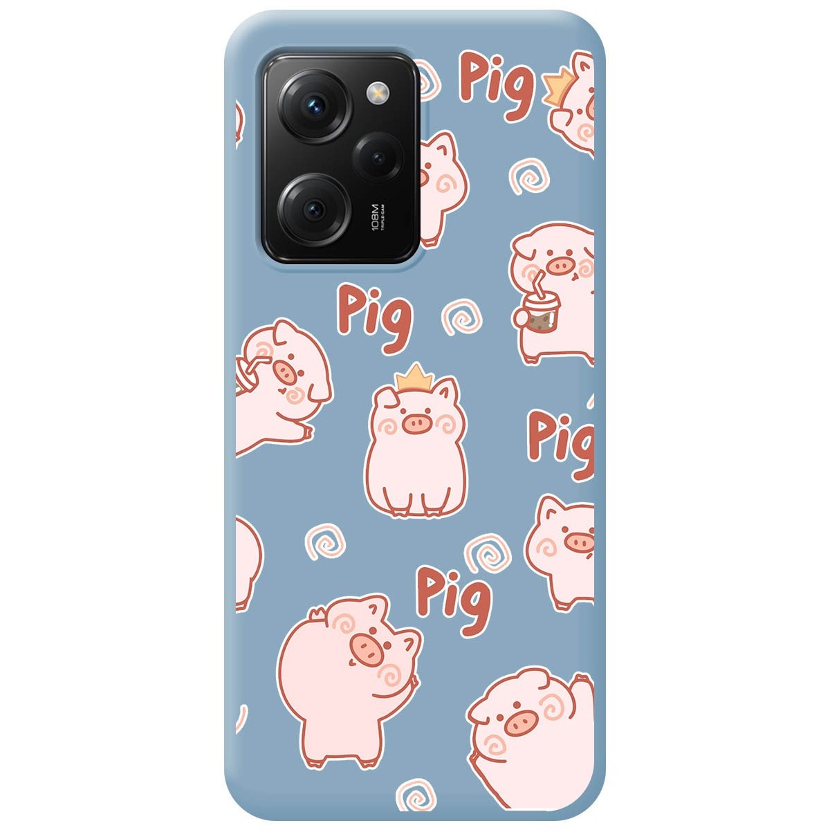 Funda Silicona Líquida Azul compatible con Xiaomi POCO X5 Pro 5G diseño Cerdos Dibujos