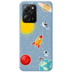 Funda Silicona Líquida Azul compatible con Xiaomi POCO X5 Pro 5G diseño Espacio Dibujos