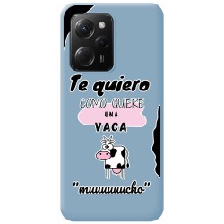 Funda Silicona Líquida Azul compatible con Xiaomi POCO X5 Pro 5G diseño Vaca Dibujos
