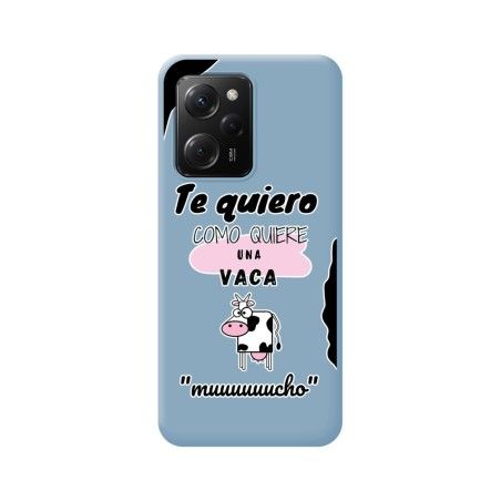 Funda Silicona Líquida Azul compatible con Xiaomi POCO X5 Pro 5G diseño Vaca Dibujos