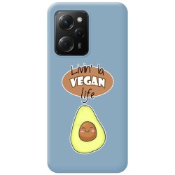 Funda Silicona Líquida Azul compatible con Xiaomi POCO X5 Pro 5G diseño Vegan Life Dibujos
