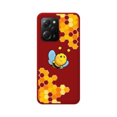 Funda Silicona Líquida Roja compatible con Xiaomi POCO X5 Pro 5G diseño Abeja Dibujos