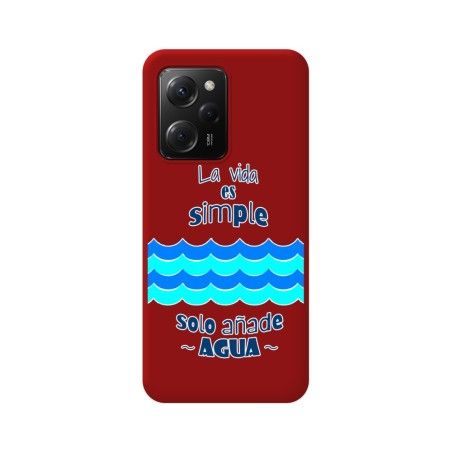 Funda Silicona Líquida Roja compatible con Xiaomi POCO X5 Pro 5G diseño Agua Dibujos