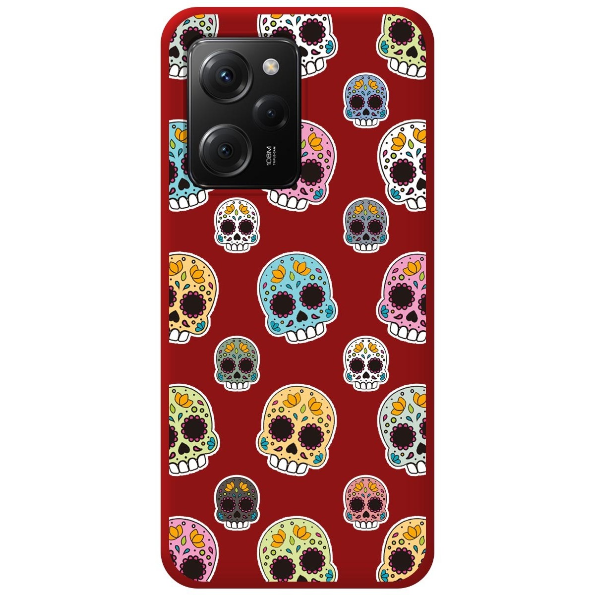 Funda Silicona Líquida Roja compatible con Xiaomi POCO X5 Pro 5G diseño Catrina Dibujos
