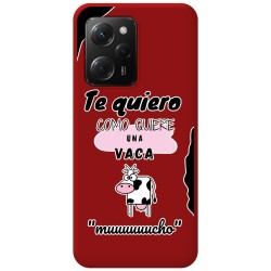 Funda Silicona Líquida Roja compatible con Xiaomi POCO X5 Pro 5G diseño Vaca Dibujos