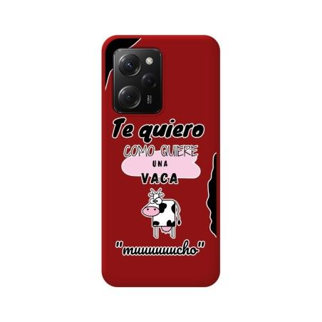 Funda Silicona Líquida Roja compatible con Xiaomi POCO X5 Pro 5G diseño Vaca Dibujos