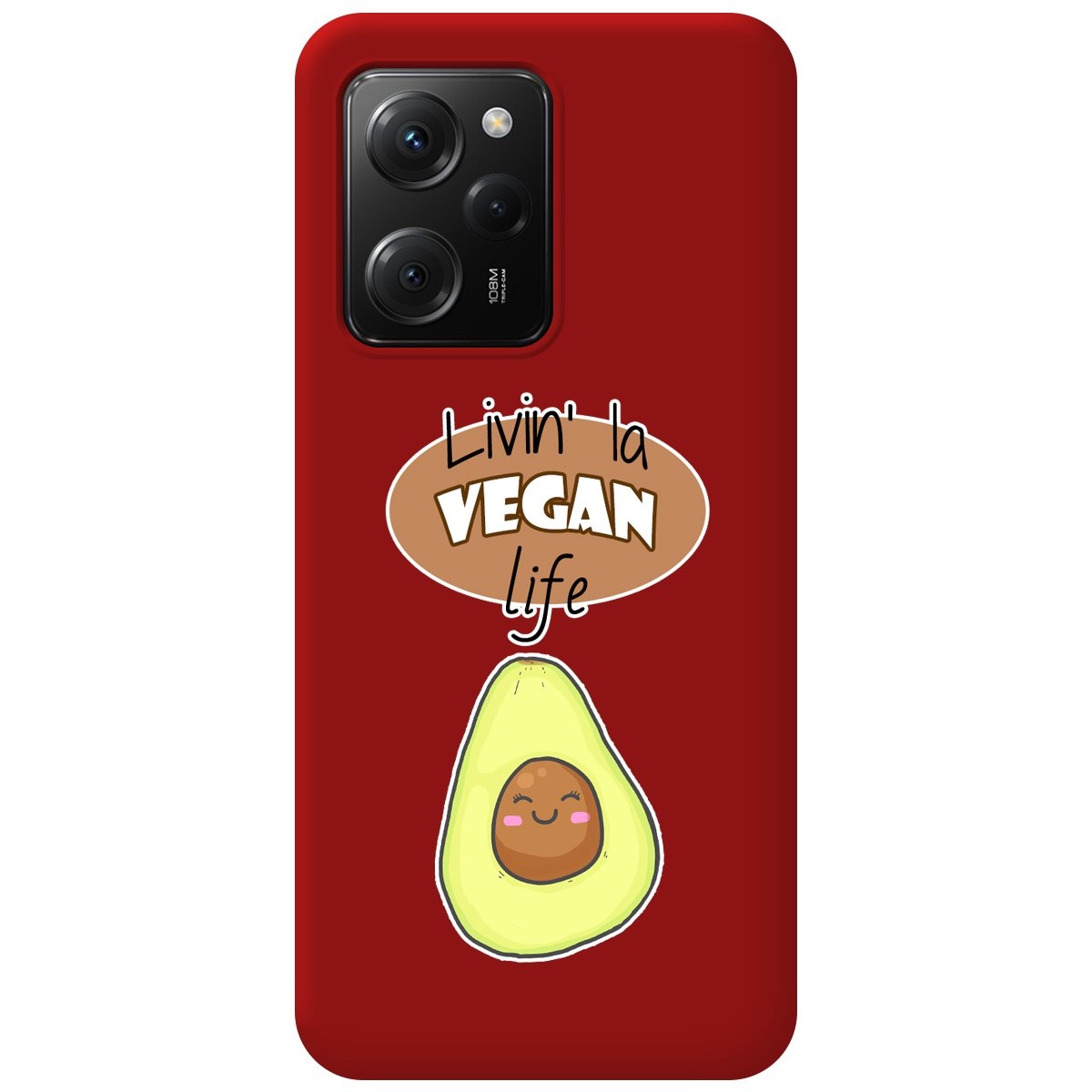 Funda Silicona Líquida Roja compatible con Xiaomi POCO X5 Pro 5G diseño Vegan Life Dibujos