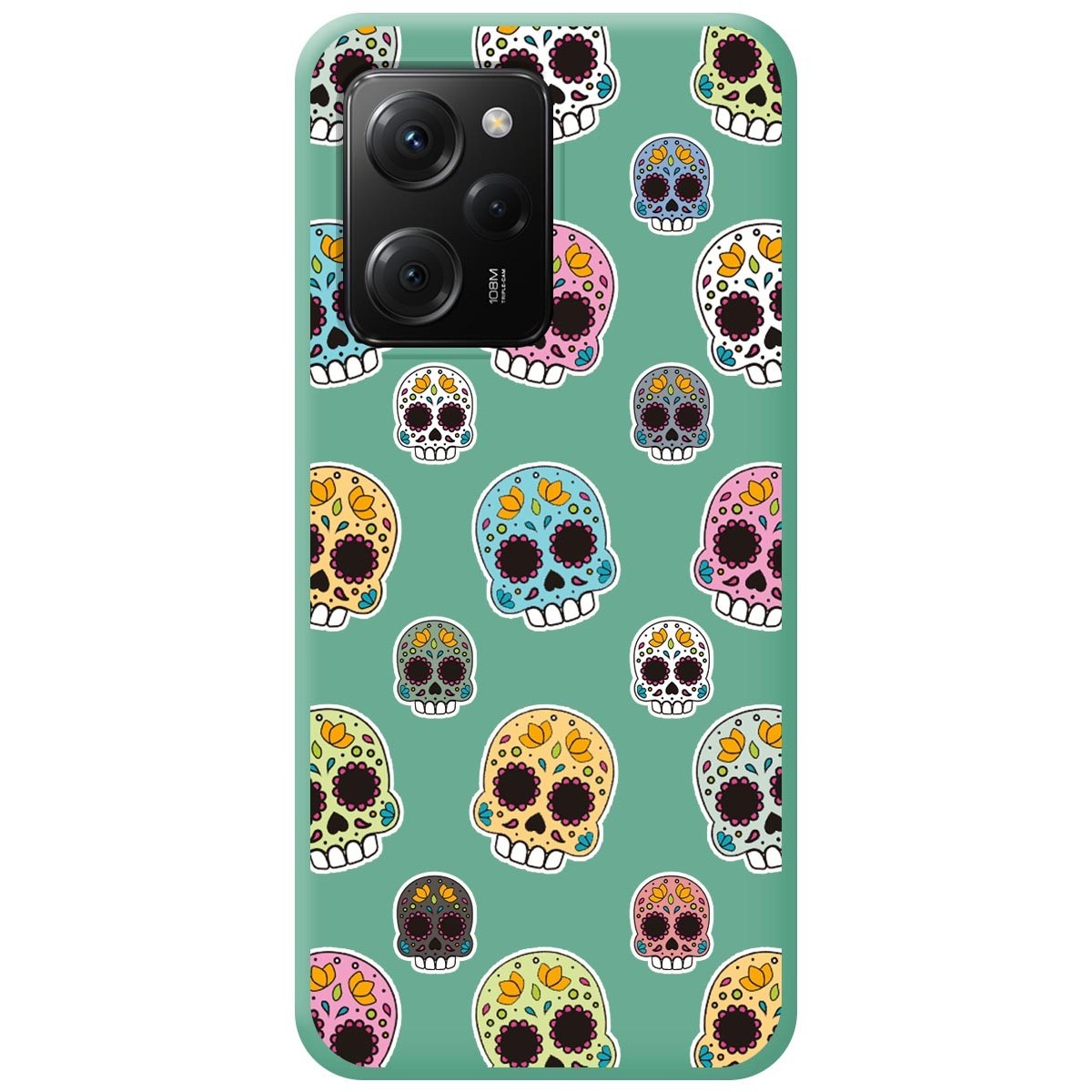 Funda Silicona Líquida Verde compatible con Xiaomi POCO X5 Pro 5G diseño Catrina Dibujos