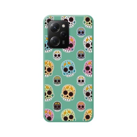 Funda Silicona Líquida Verde compatible con Xiaomi POCO X5 Pro 5G diseño Catrina Dibujos