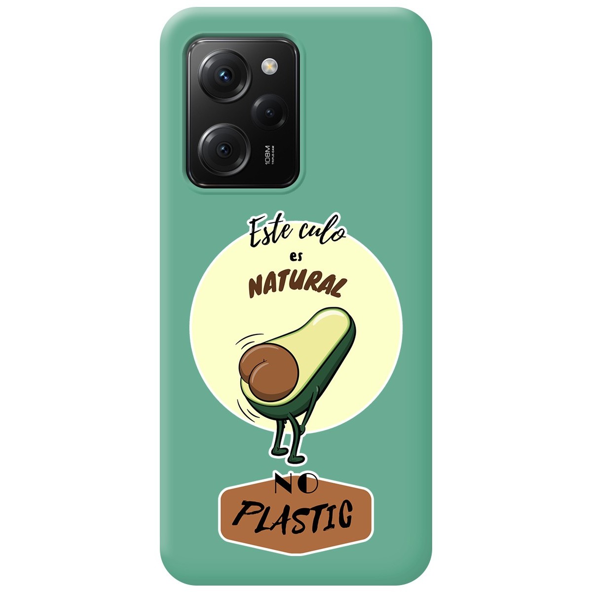 Funda Silicona Líquida Verde compatible con Xiaomi POCO X5 Pro 5G diseño Culo Natural Dibujos